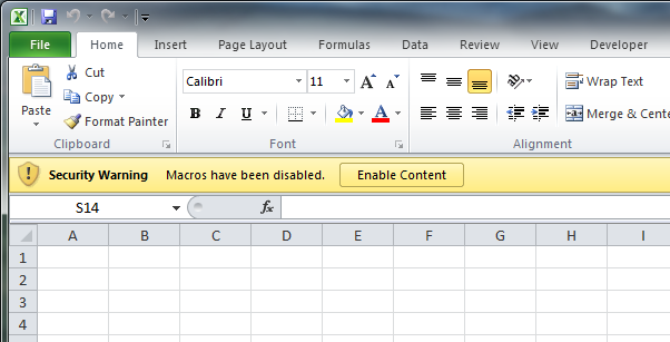 The one button you have to click to permanently enable macros for a document.